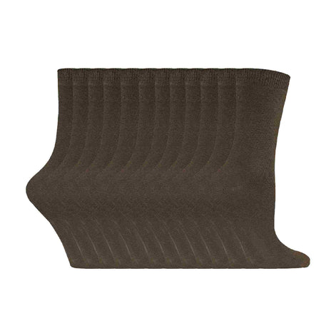 Ladies Plain Coloured Cotton Rich Dress Socks (Multipack Options)