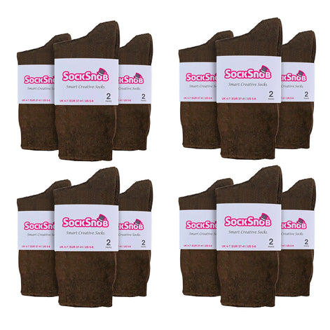 Ladies Plain Coloured Cotton Rich Dress Socks (Multipack Options)