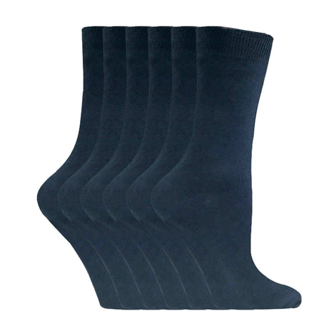 Ladies Plain Coloured Cotton Rich Dress Socks (Multipack Options)