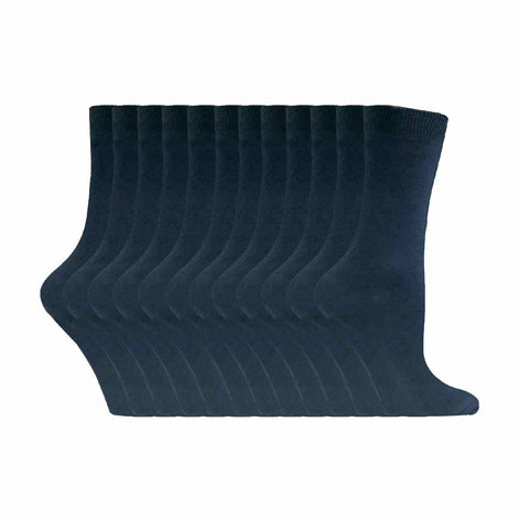 Ladies Plain Coloured Cotton Rich Dress Socks (Multipack Options)
