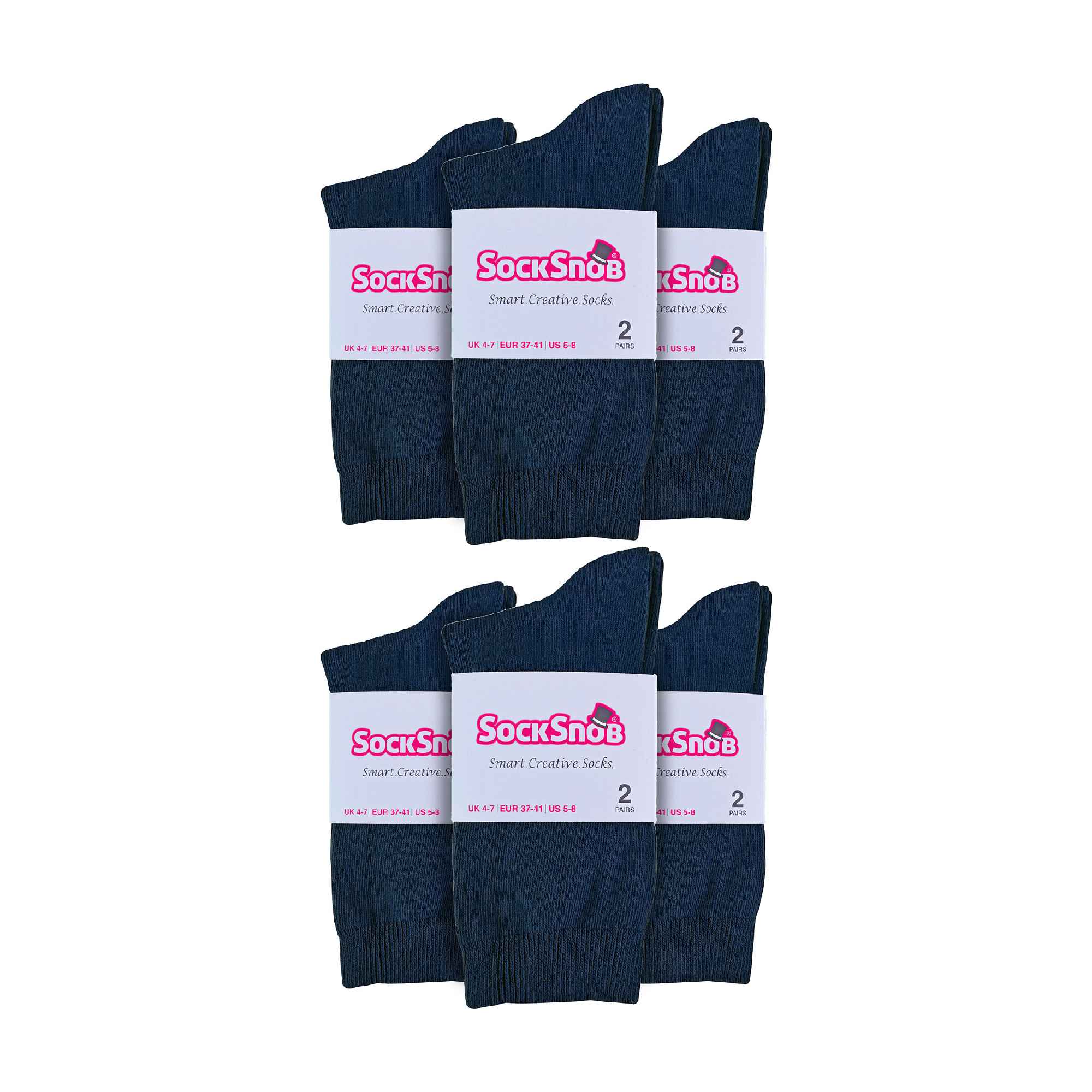 Ladies Plain Coloured Cotton Rich Dress Socks (Multipack Options)