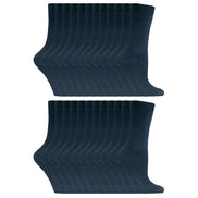 Ladies Plain Coloured Cotton Rich Dress Socks (Multipack Options)