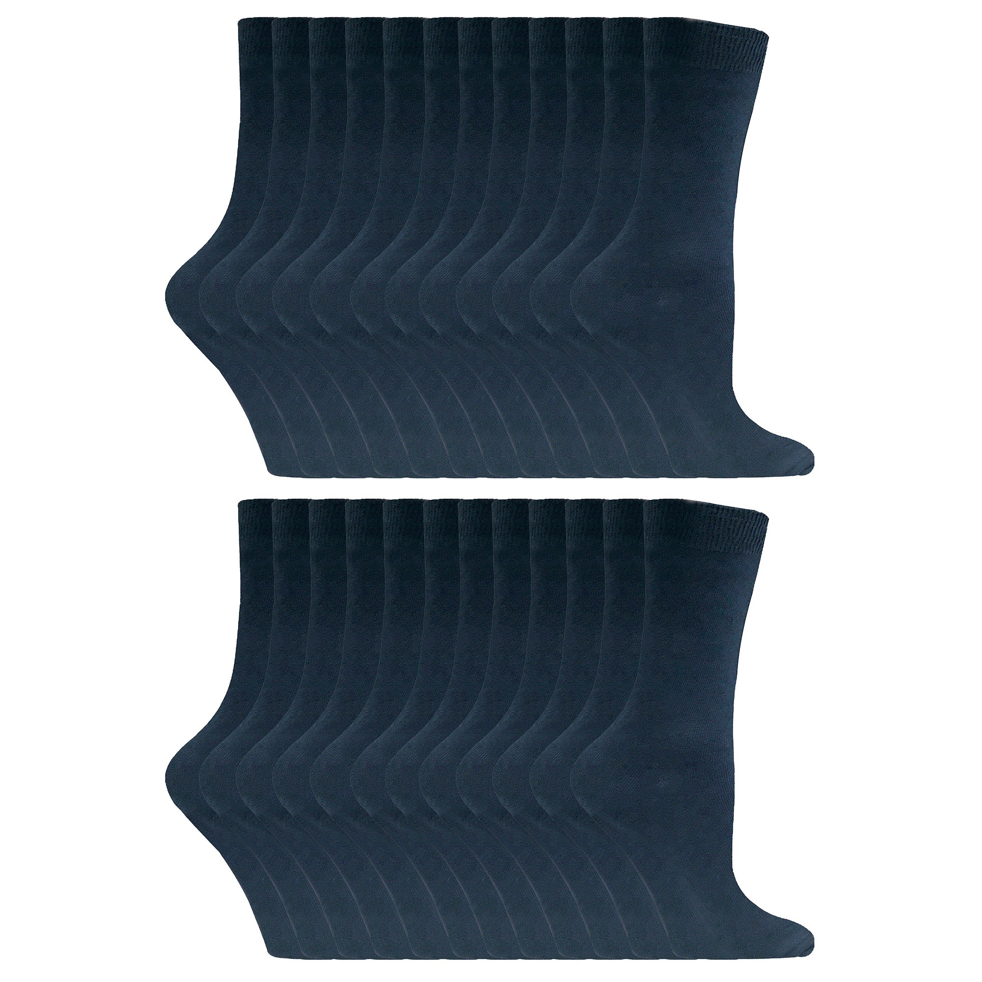 Ladies Plain Coloured Cotton Rich Dress Socks (Multipack Options)