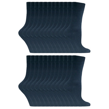 Ladies Plain Coloured Cotton Rich Dress Socks (Multipack Options)