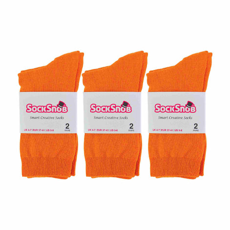 Ladies Plain Coloured Cotton Rich Dress Socks (Multipack Options)