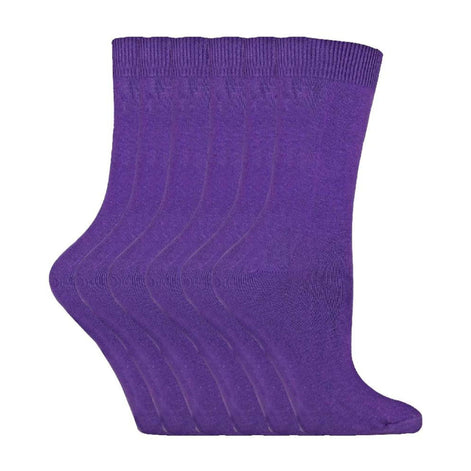 Ladies Plain Coloured Cotton Rich Dress Socks (Multipack Options)
