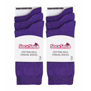 Ladies Plain Coloured Cotton Rich Dress Socks (Multipack Options)