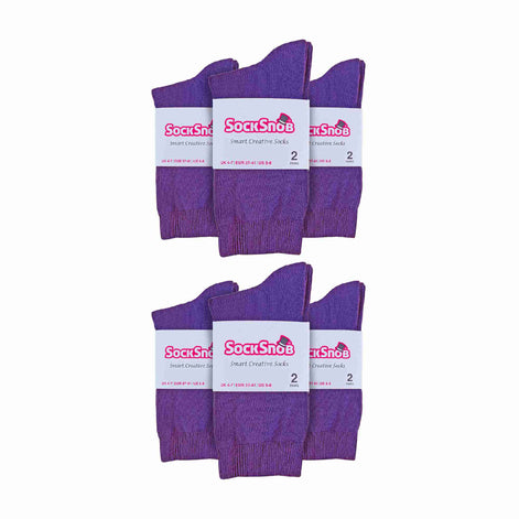 Ladies Plain Coloured Cotton Rich Dress Socks (Multipack Options)