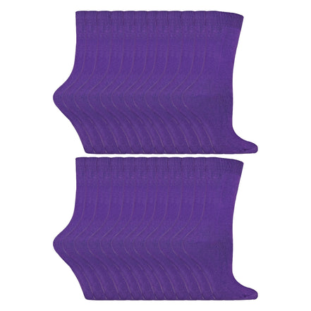 Ladies Plain Coloured Cotton Rich Dress Socks (Multipack Options)