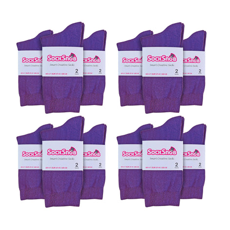 Ladies Plain Coloured Cotton Rich Dress Socks (Multipack Options)