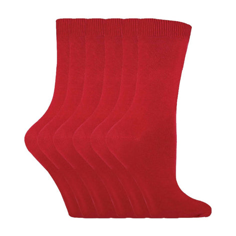 Ladies Plain Coloured Cotton Rich Dress Socks (Multipack Options)