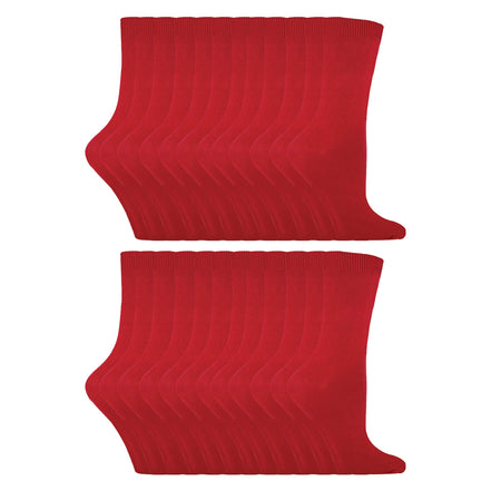 Ladies Plain Coloured Cotton Rich Dress Socks (Multipack Options)