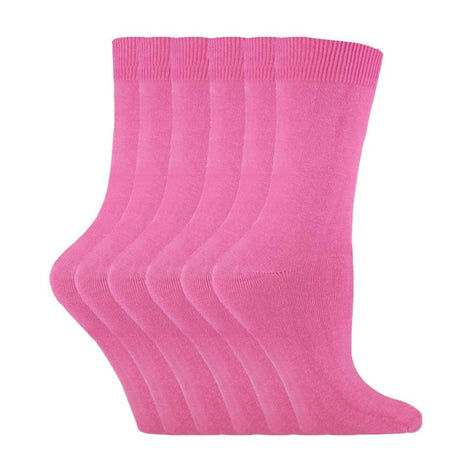 Ladies Plain Coloured Cotton Rich Dress Socks (Multipack Options)
