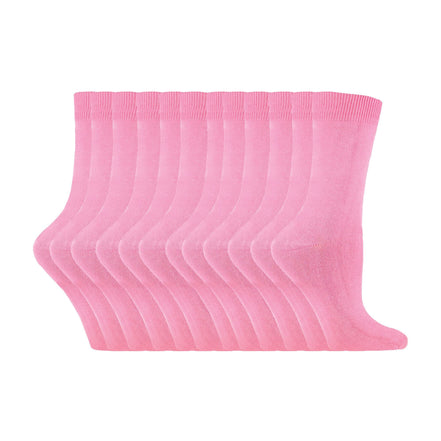 Ladies Plain Coloured Cotton Rich Dress Socks (Multipack Options)
