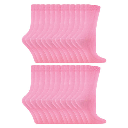 Ladies Plain Coloured Cotton Rich Dress Socks (Multipack Options)