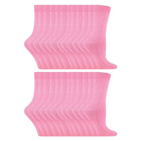 Ladies Plain Coloured Cotton Rich Dress Socks (Multipack Options)