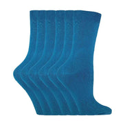 Ladies Plain Coloured Cotton Rich Dress Socks (Multipack Options)