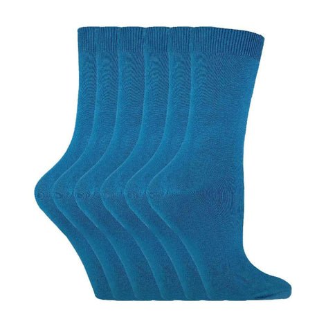 Ladies Plain Coloured Cotton Rich Dress Socks (Multipack Options)