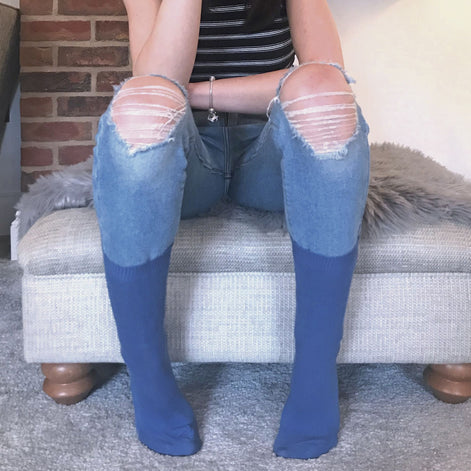 Ladies Plain Coloured Cotton Rich Dress Socks (Multipack Options)