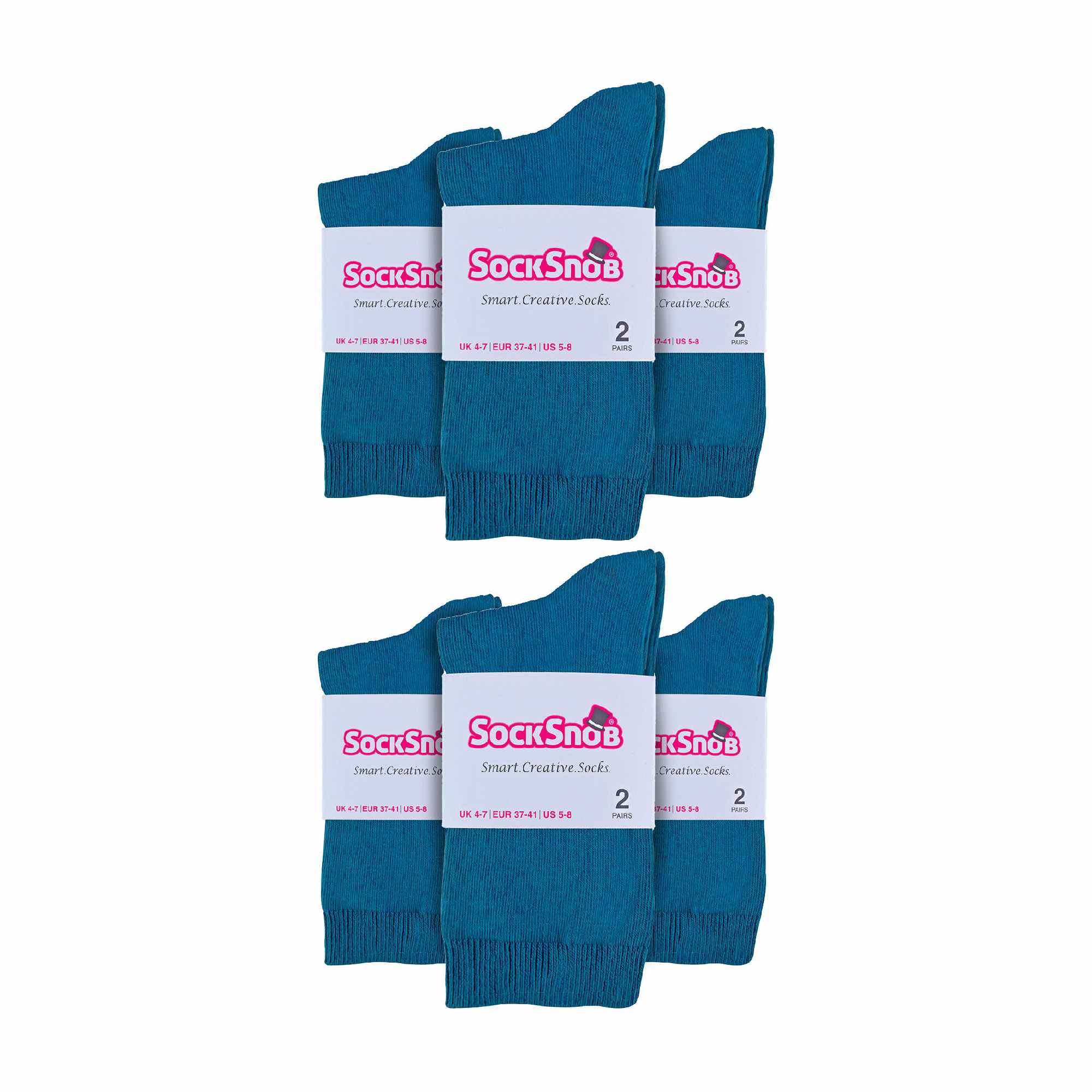 Ladies Plain Coloured Cotton Rich Dress Socks (Multipack Options)