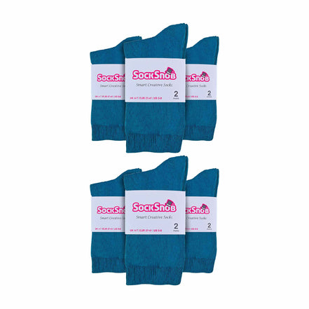 Ladies Plain Coloured Cotton Rich Dress Socks (Multipack Options)