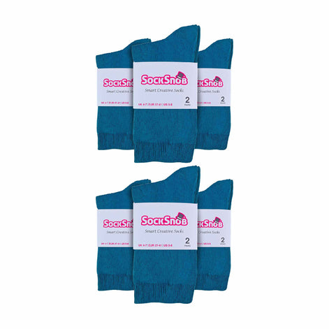 Ladies Plain Coloured Cotton Rich Dress Socks (Multipack Options)