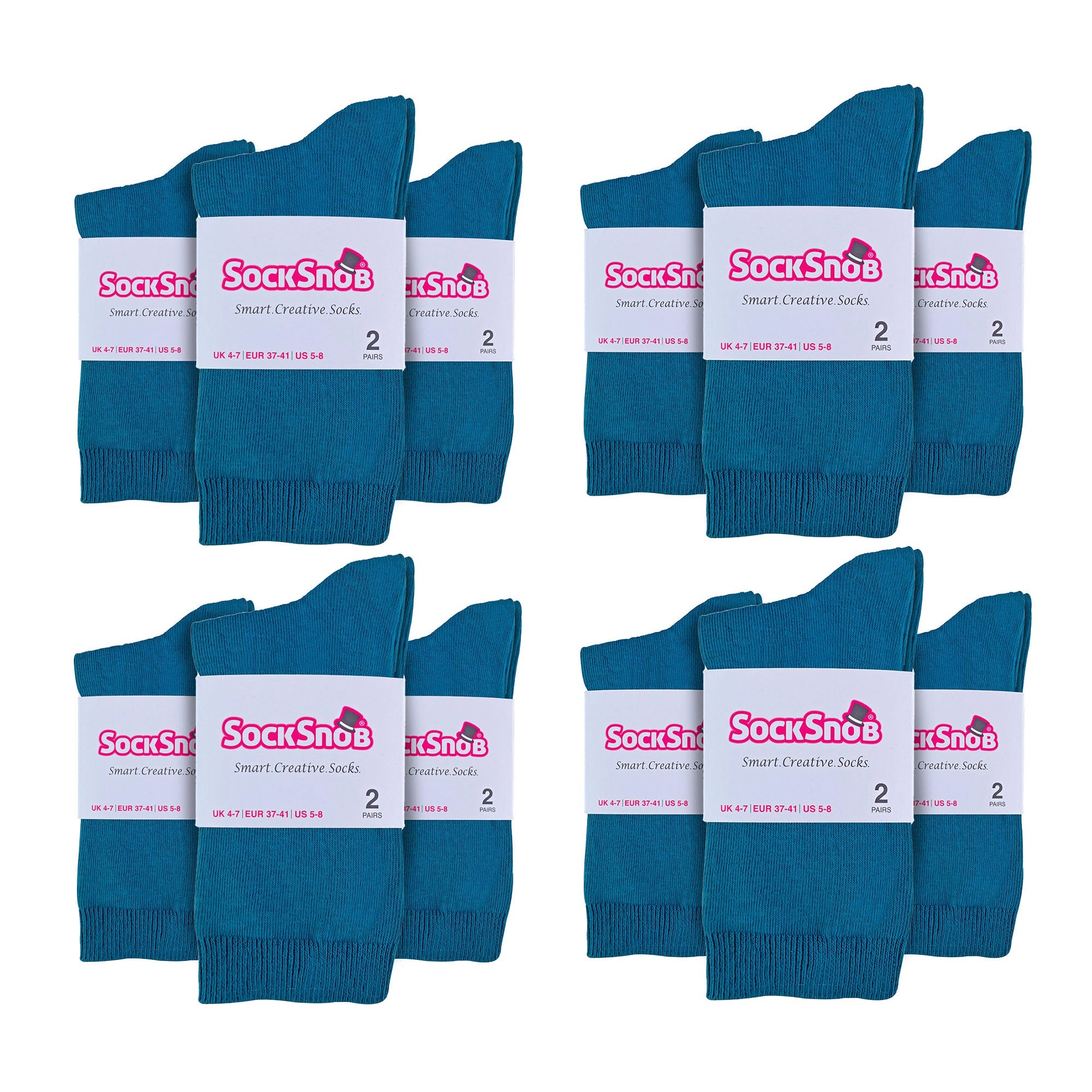 Ladies Plain Coloured Cotton Rich Dress Socks (Multipack Options)