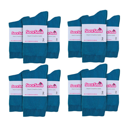 Ladies Plain Coloured Cotton Rich Dress Socks (Multipack Options)