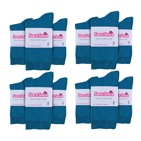 Ladies Plain Coloured Cotton Rich Dress Socks (Multipack Options)