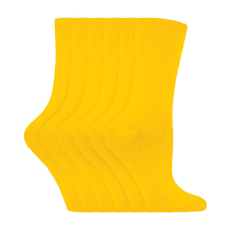 Ladies Plain Coloured Cotton Rich Dress Socks (Multipack Options)
