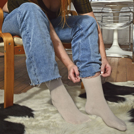 Ladies Plain Coloured Cotton Rich Dress Socks (Multipack Options)