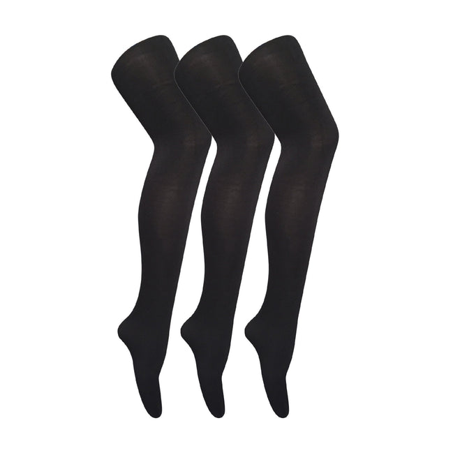 3 Pair Ladies Coloured Opaque 80 Denier Plain Block Colour Tights