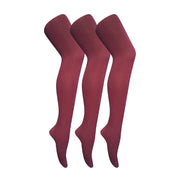 3 Pair Ladies Coloured Opaque 80 Denier Plain Block Colour Tights