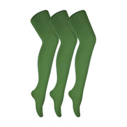 3 Pair Ladies Coloured Opaque 80 Denier Plain Block Colour Tights