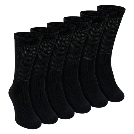 6 Pairs Mens Cotton Diabetic Socks - Soft Non Binding Everyday Comfort Socks