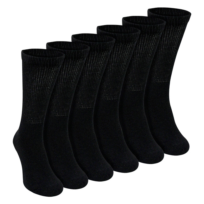6 Pairs Mens Cotton Diabetic Socks - Soft Non Binding Everyday Comfort Socks