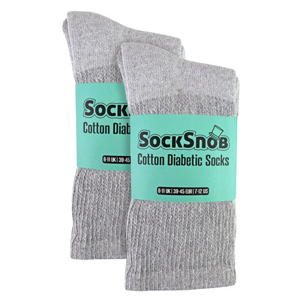 6 Pairs Mens Cotton Diabetic Socks - Soft Non Binding Everyday Comfort Socks