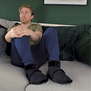 Mens Soft Plush Lined Memory Foam Slipper Booties (6 Sizes)