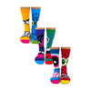 6 Pack Mens Stress Heads Novelty Odd Socks in Gift Box