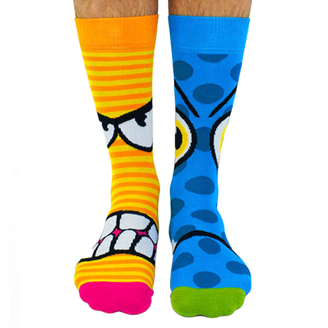 6 Pack Mens Stress Heads Novelty Odd Socks in Gift Box