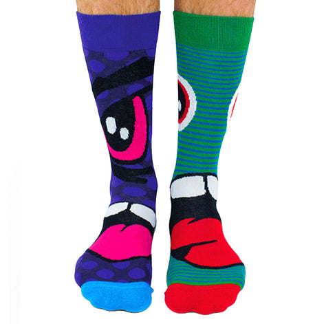 6 Pack Mens Stress Heads Novelty Odd Socks in Gift Box