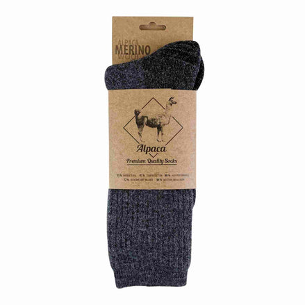 1 Pack Men's Alpaca Merino Wool Heavyweight Hiking Socks