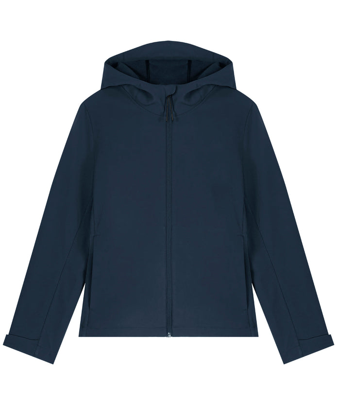 Recyled Polyester Hooded Softshell Jacket: Womens