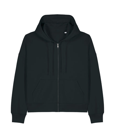 Organic Dropped Shoulder Zipped Hoodie: Women's