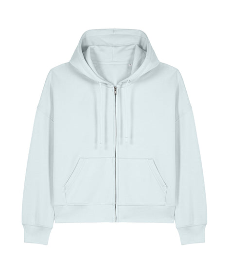 Organic Dropped Shoulder Zipped Hoodie: Womens