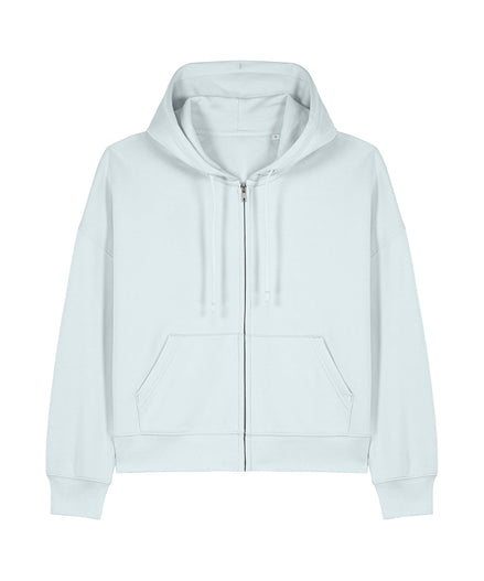 Organic Dropped Shoulder Zipped Hoodie: Women's