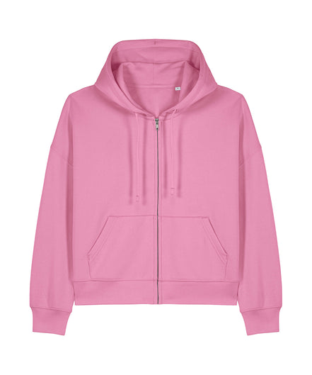 Organic Dropped Shoulder Zipped Hoodie: Women's