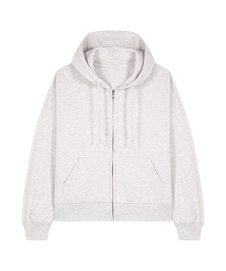 Organic Dropped Shoulder Zipped Hoodie: Women's