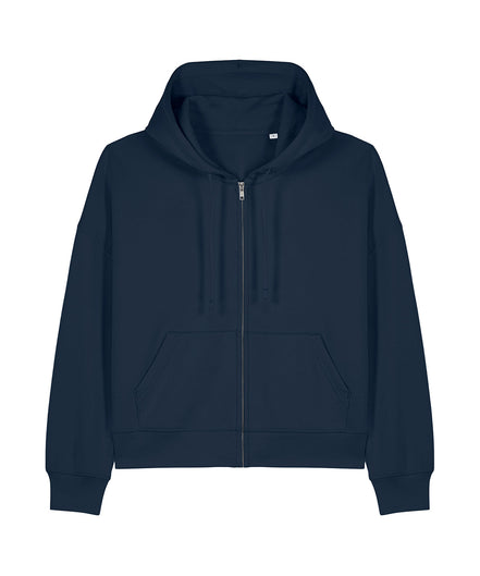Organic Dropped Shoulder Zipped Hoodie: Women's