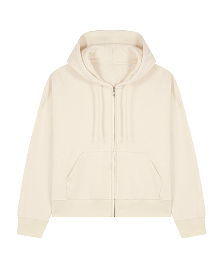 Organic Dropped Shoulder Zipped Hoodie: Women's
